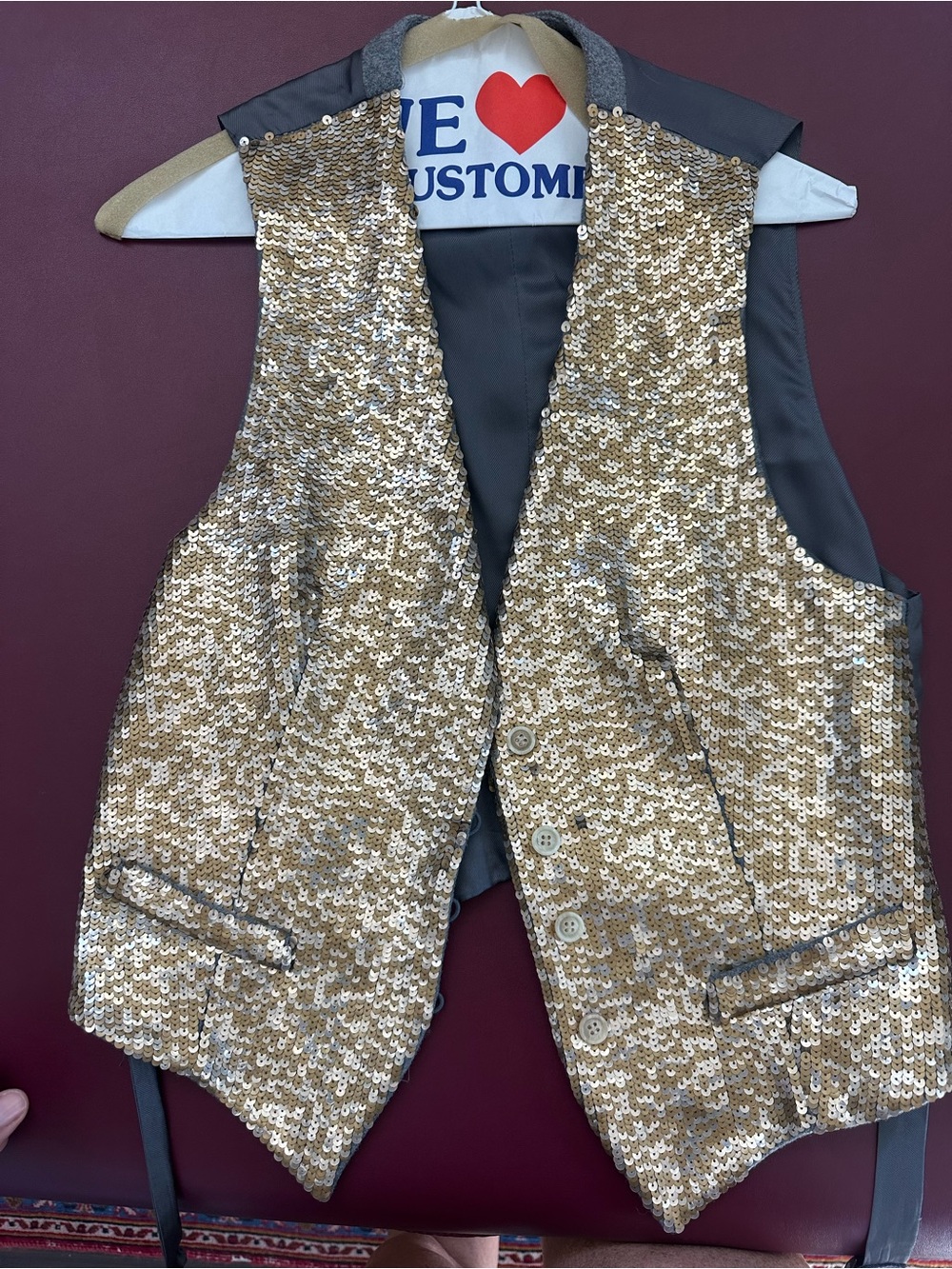MaxMara Gold Sequin Dance Vest for Kids